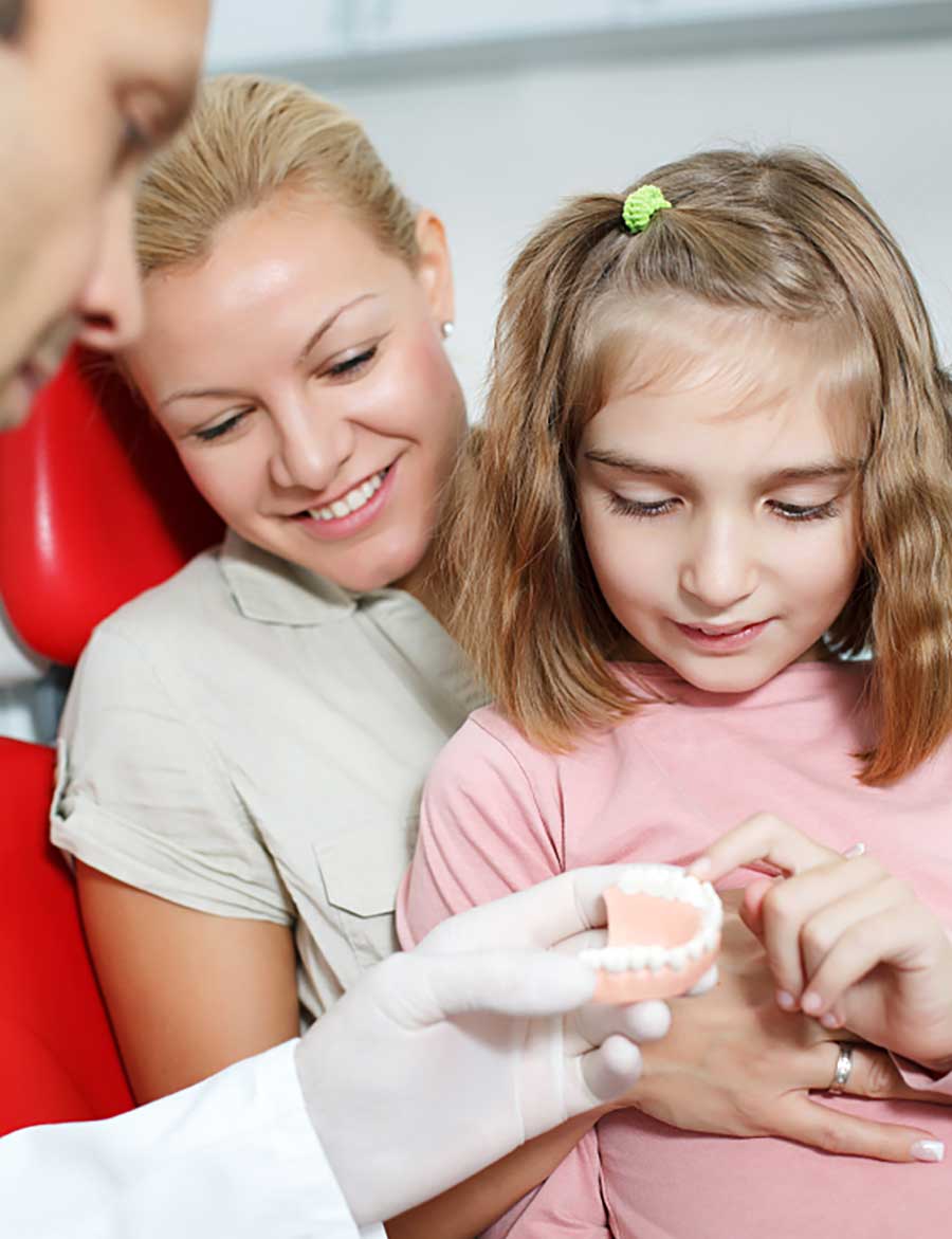 Young girl at a dentist appointment